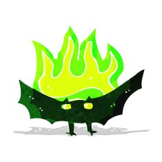 cartoon spooky vampire bat N7