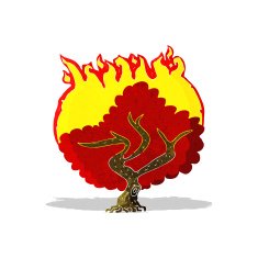 cartoon burning tree N13