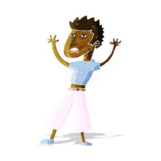 Cartoon Man Panicking N17