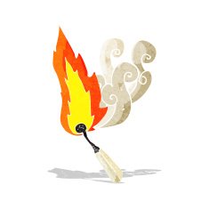 cartoon burning match N14