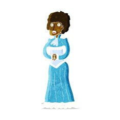 cartoon shocked victorian woman N2