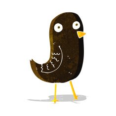 funny cartoon bird N58