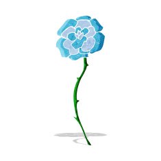 blue flower tattoo cartoon