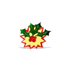 Cartoon Christmas Holly N4