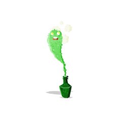 cartoon spooky ghost in bottle N2
