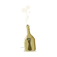 cartoon letter in a bottle N6
