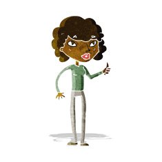 cartoon woman giving thumbs up symbol N14