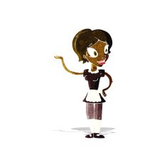 cartoon woman in maid costume