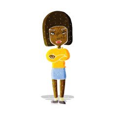 cartoon woman with crossed arms N8