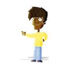 Cartoon Man Pointing N51