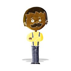 Cartoon Man With Mustache N33