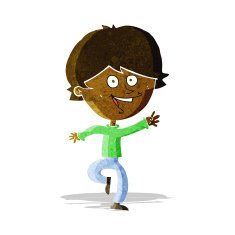 cartoon happy waving boy N4
