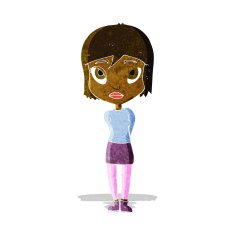 cartoon shy girl N2