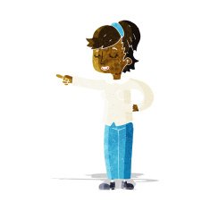 cartoon friendly woman pointing N2
