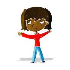 cartoon happy girl N28