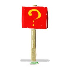 cartoon question mark sign post N2