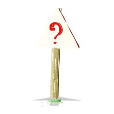 cartoon question mark sign post N3
