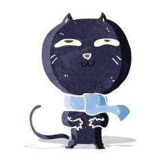 cartoon funny cat wearing scarf N3