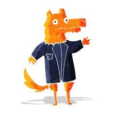cartoon fox businessman