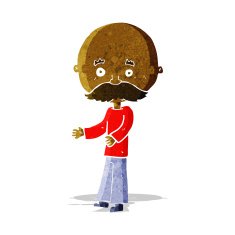 Cartoon Man With Mustache N34