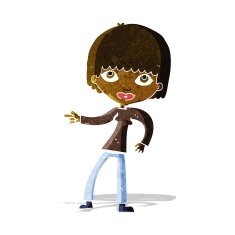 cartoon woman pointing N43