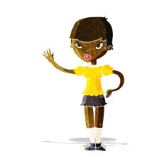 Cartoon Woman Waving N63