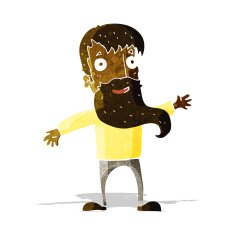 cartoon man with beard waving N2