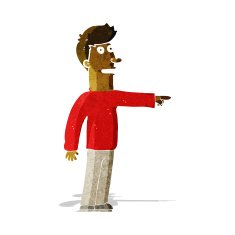 Cartoon Man Pointing N55