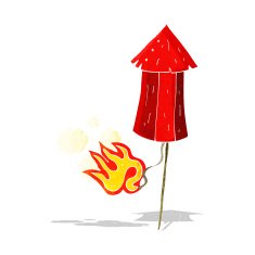 cartoon old firework rocket N5