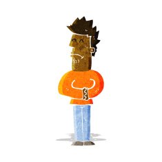 cartoon nervous man N41