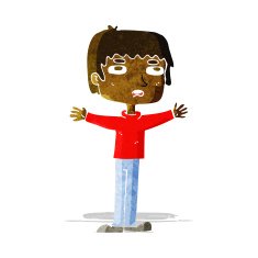 cartoon nervous man N42