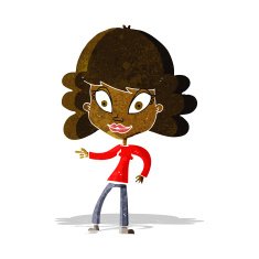 cartoon woman pointing N46
