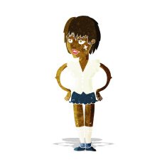 cartoon tough woman with hands on hips N2