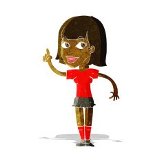cartoon pretty girl with idea N4