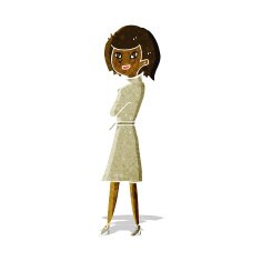 cartoon woman in trench coat N5