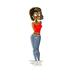 cartoon attractive girl N4