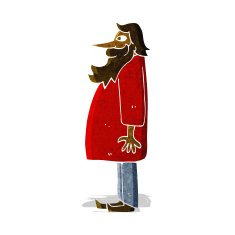 cartoon bearded old man N6