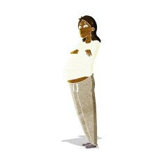 cartoon pregnant woman N10