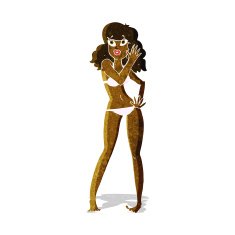 cartoon pretty woman in bikini N2