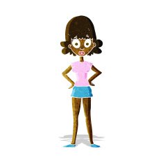 cartoon surprised woman N51