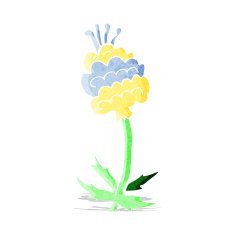 cartoon flower N166