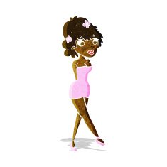 cartoon woman posing in dress N6