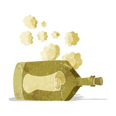 cartoon letter in bottle N2