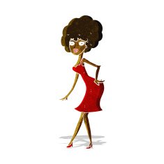 cartoon woman posing in dress N8