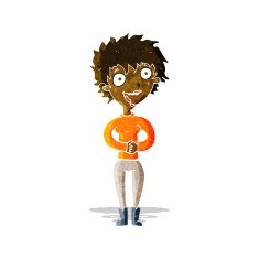 cartoon crazy excited woman N3