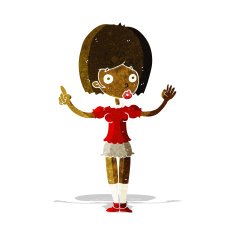 cartoon woman explaining her point N6