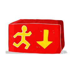 cartoon exit sign N4
