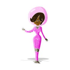 cartoon space woman N6