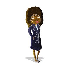 cartoon woman in trench coat N6