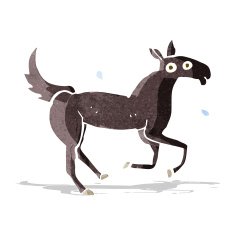 cartoon horse sweating